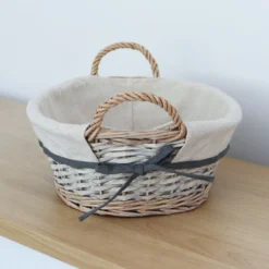 Arianna Antique Wash Oval Willow Storage Basket 11 Arianna Antique Wash Oval Willow Storage Basket -Julian Charles 24 410 4