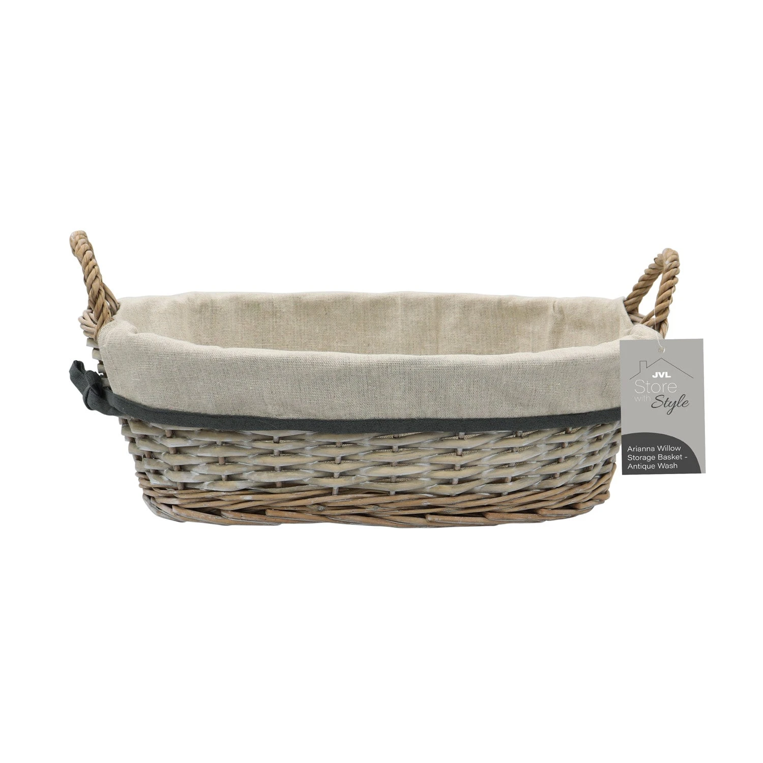 Arianna Antique Wash Oval Willow Storage Basket 6 Arianna Antique Wash Oval Willow Storage Basket - Image 6