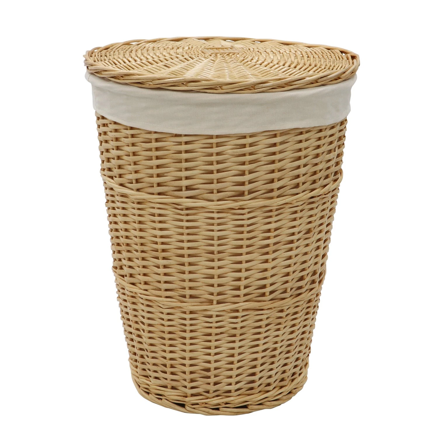 Acacia Honey Round Willow Laundry Basket 1 Acacia Honey Round Willow Laundry Basket