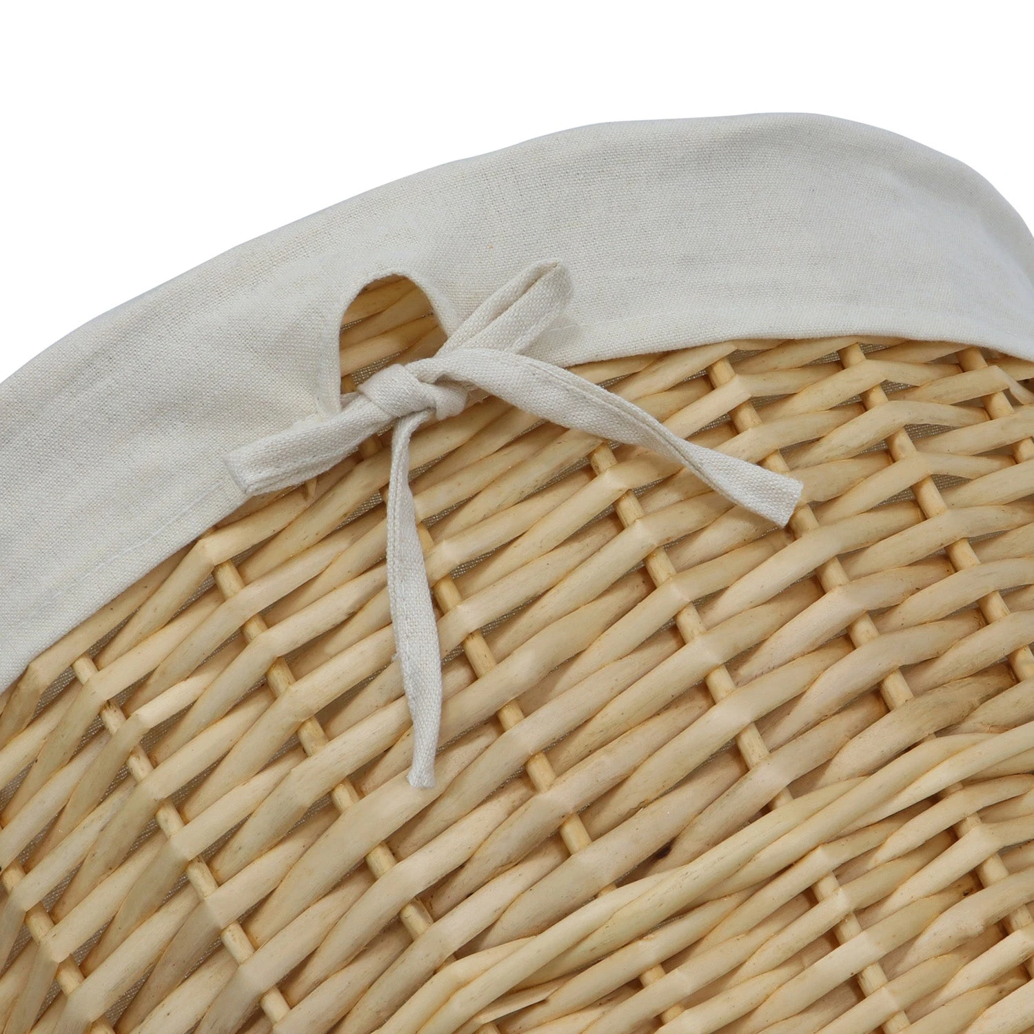 Acacia Honey Round Willow Laundry Basket 3 Acacia Honey Round Willow Laundry Basket - Image 3