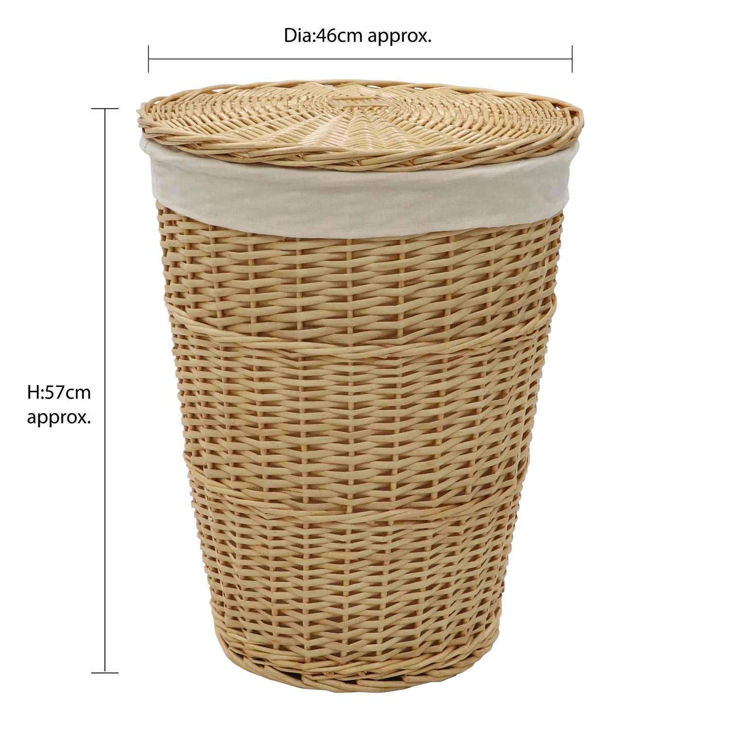 Acacia Honey Round Willow Laundry Basket 4 Acacia Honey Round Willow Laundry Basket - Image 4