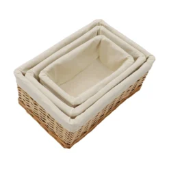Acacia Honey Set Of 3 Rectangular Willow Storage Baskets -Julian Charles 24 504 3