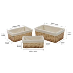 Acacia Honey Set Of 3 Rectangular Willow Storage Baskets -Julian Charles 24 504 6