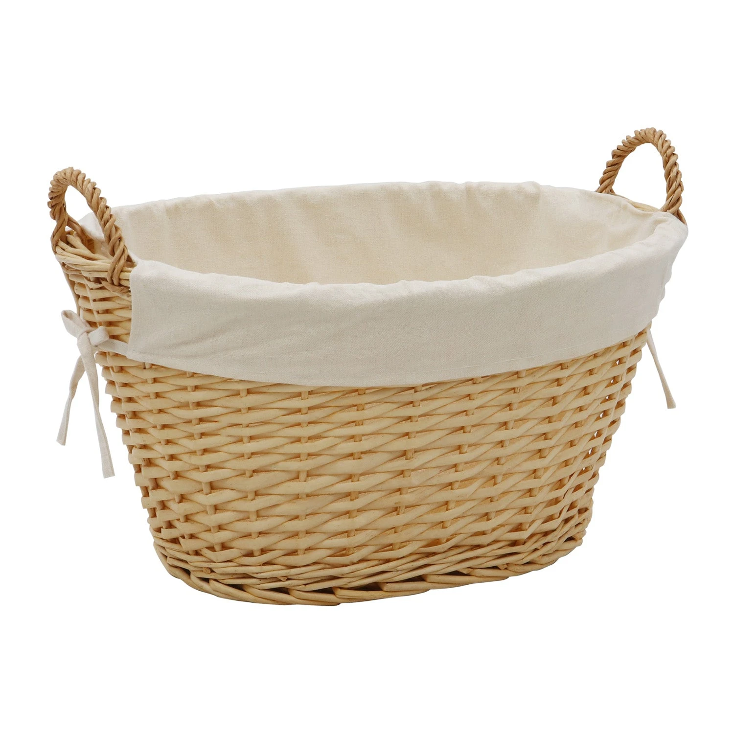 Acacia Honey Oval Willow Storage Basket - Large 1 Acacia Honey Oval Willow Storage Basket - Large