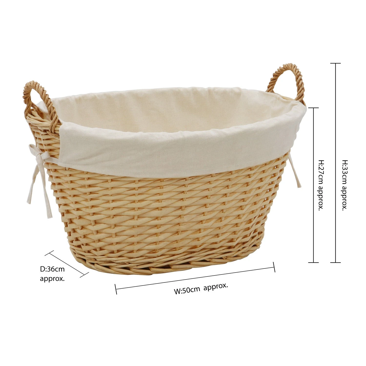 Acacia Honey Oval Willow Storage Basket - Large 8 Acacia Honey Oval Willow Storage Basket - Large - Image 8