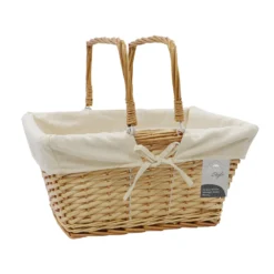Acacia Honey Rectangular Willow Shopping Basket - Large -Julian Charles 24 508 4