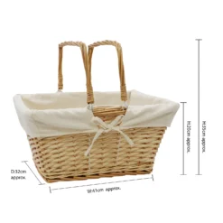 Acacia Honey Rectangular Willow Shopping Basket - Large -Julian Charles 24 508 5