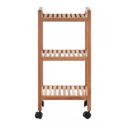 Arla Natural Walnut 3 Tier Wood Bathroom Trolley -Julian Charles 2405661 1500 x 1500