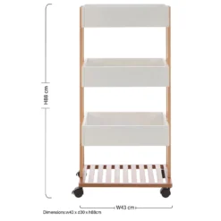 Nostra 4 Tier Bamboo And White Storage Trolley -Julian Charles 2405768 dat 01