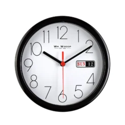 Black Day And Date Wall Clock (21.5cm)