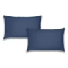 Bianca Blue 200TC 100% Cotton Percale Housewife Pillowcase Pair