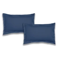 Bianca Blue 200TC 100% Cotton Percale Oxford Pillowcase Pair