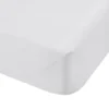 Bianca White 200TC 100% Cotton Percale Deep (32cm) Fitted Sheet
