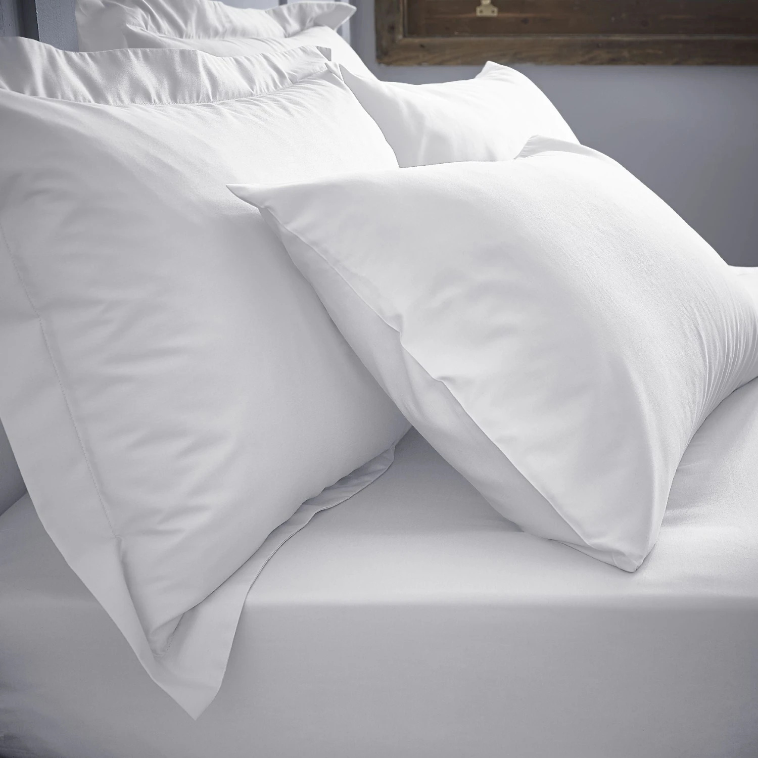 Bianca White 200TC 100% Cotton Percale Oxford Pillowcase Pair 2 Bianca White 200TC 100% Cotton Percale Oxford Pillowcase Pair - Image 2