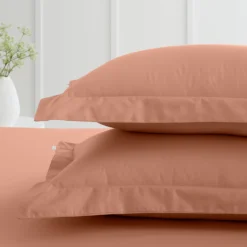 Bianca Clay 200TC Cotton Percale Oxford Pillowcase Pair -Julian Charles 52521 200TCPERCALEOXFORDPCPAIRCLAYIMAGE2