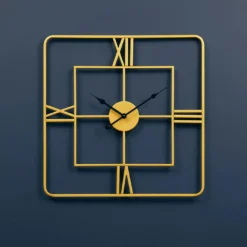 Kent Gold Finish Square Wall Clock