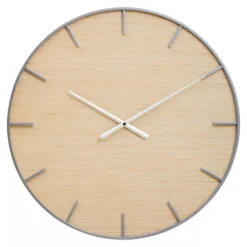 Kent Silver And Natural Wall Clock