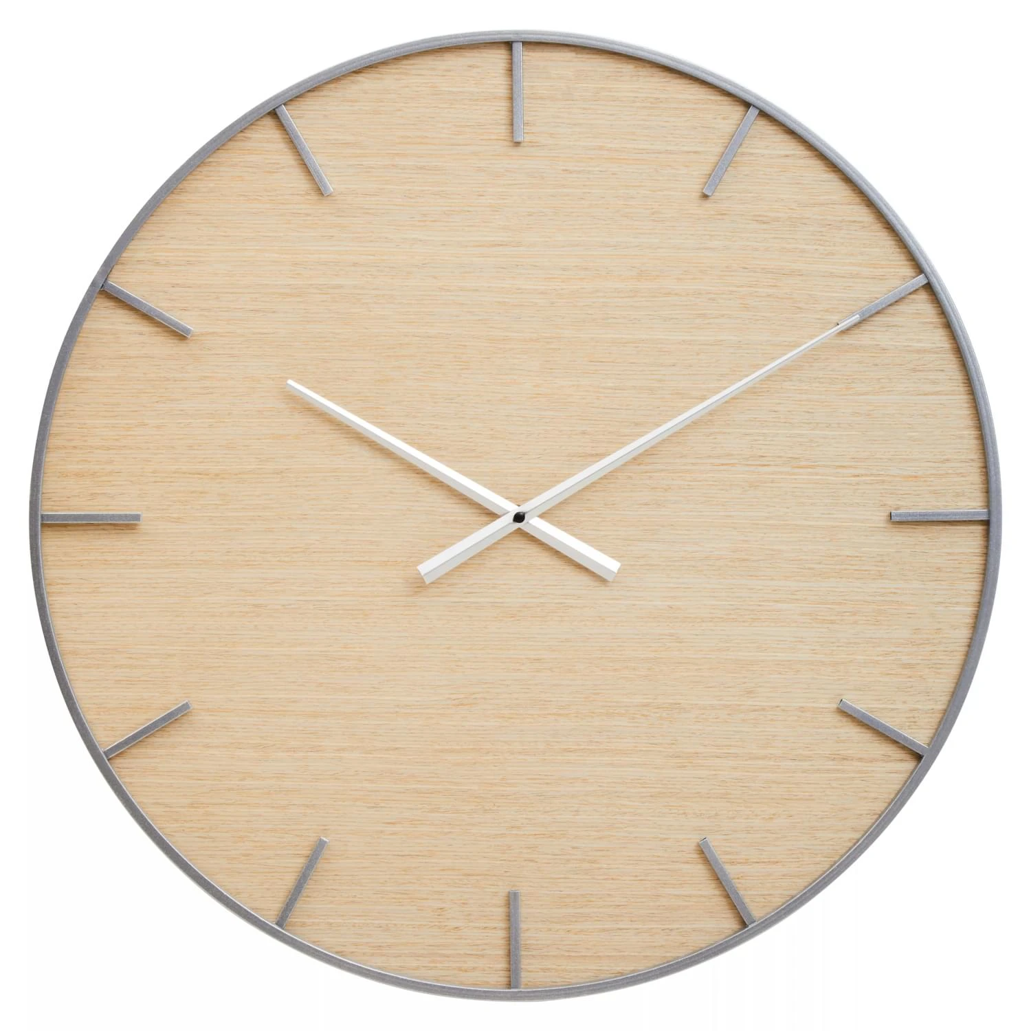 Kent Silver And Natural Wall Clock 1 Kent Silver And Natural Wall Clock