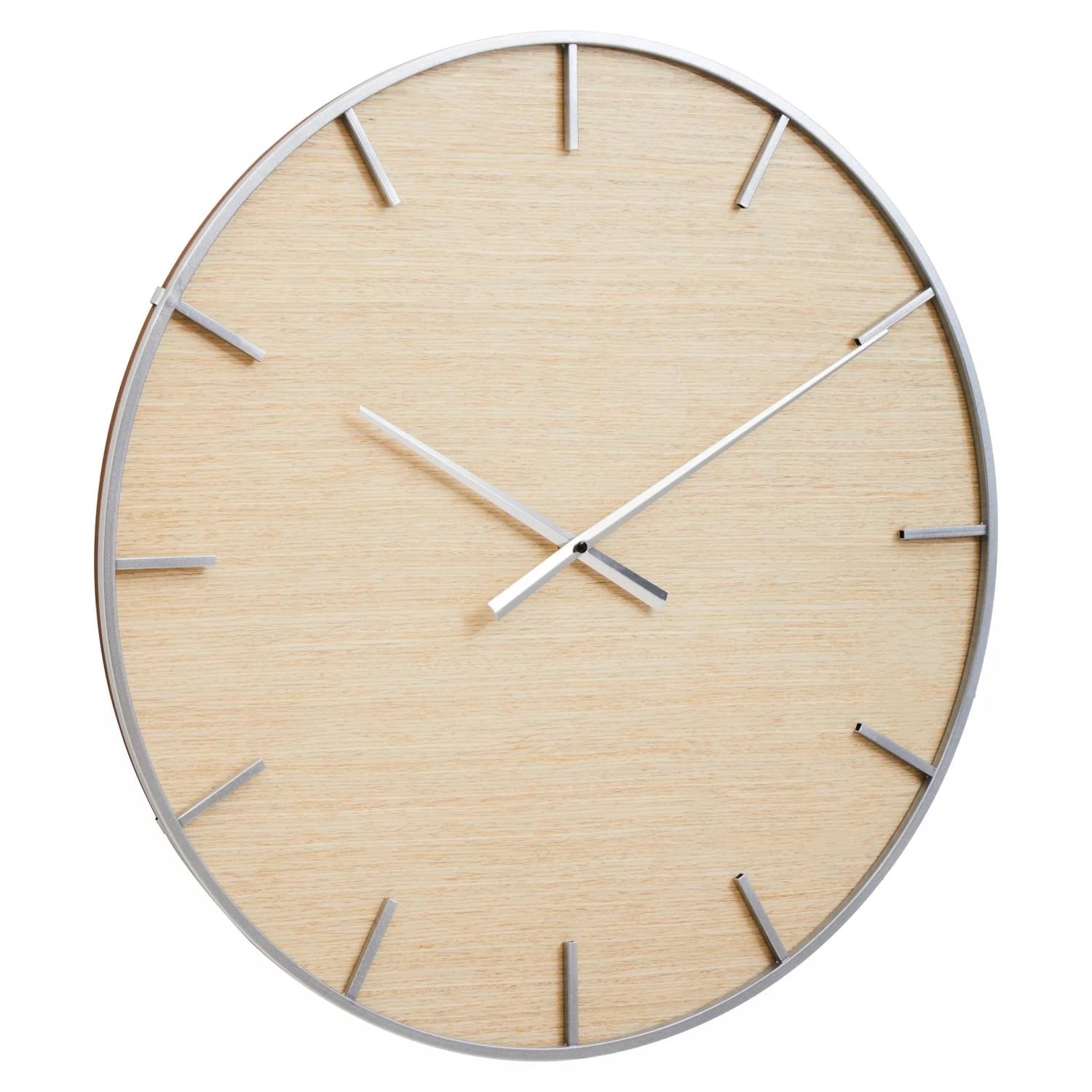 Kent Silver And Natural Wall Clock 2 Kent Silver And Natural Wall Clock - Image 2