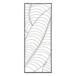 Trento Small Black Leaf Design Wall Art