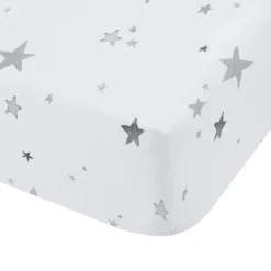 Bianca Grey Stars Kids 100% Cotton (25cm) Fitted Sheet