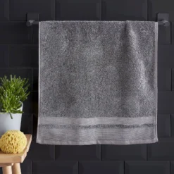 Content By Terence Conran Zero Twist Grey Cotton Modal Towels 9 Content By Terence Conran Zero Twist Grey Cotton Modal Towels -Julian Charles 56279 ZERO TWIST COTTON MODAL GREY IMAGE 1