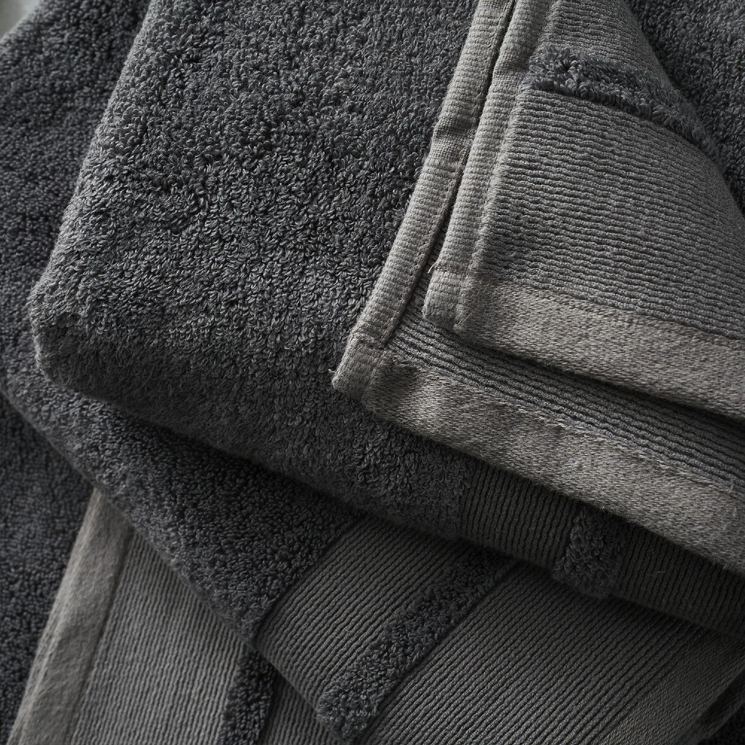 Content By Terence Conran Zero Twist Grey Cotton Modal Towels 2 Content By Terence Conran Zero Twist Grey Cotton Modal Towels - Image 2