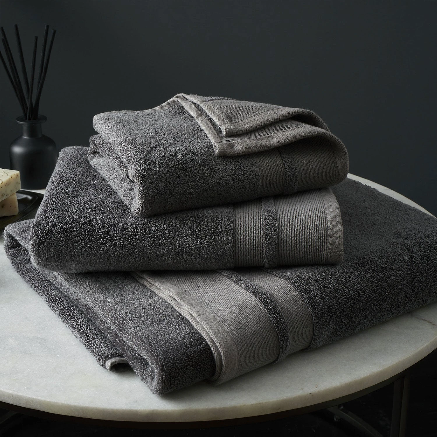Content By Terence Conran Zero Twist Grey Cotton Modal Towels 1 Content By Terence Conran Zero Twist Grey Cotton Modal Towels