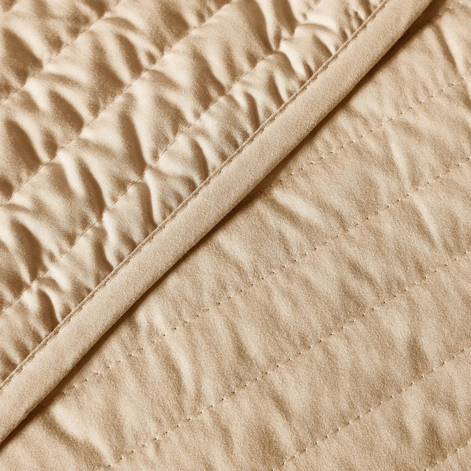 Bianca Natural Quilted Lines Bedspread (220cm X 230cm) 2 Bianca Natural Quilted Lines Bedspread (220cm X 230cm) - Image 2