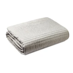Bianca Silver Quilted Lines Bedspread (220cm X 230cm) 6 Bianca Silver Quilted Lines Bedspread (220cm X 230cm) -Julian Charles 57124 QUILTEDLINESBEDSPREADSILVERGREYIMAGE3
