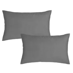 Bianca Charcoal Grey 180TC Egyptian 100% Cotton Housewife Pillowcase Pair -Julian Charles 57496 EGYPTIANCOTTONSTANDARDPILLOWCASEPAIRCHARCOALGREYIMAGE4