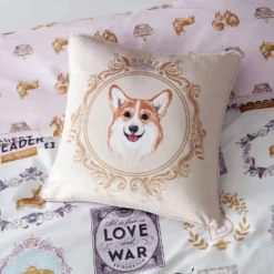 Bridgerton By Catherine Lansfield Mr Newton Corgi Cushion (45cm X 45cm) -Julian Charles 57625 MR NEWTON CORGI CUSHION IMAGE 2