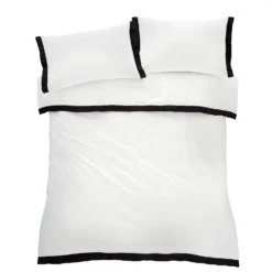 Style Sisters Ivory With Black Border Textured Cotton Duvet Set 10 Style Sisters Ivory With Black Border Textured Cotton Duvet Set -Julian Charles 57766 TEXTUREDCOTTONDUVETSETIMAGE5