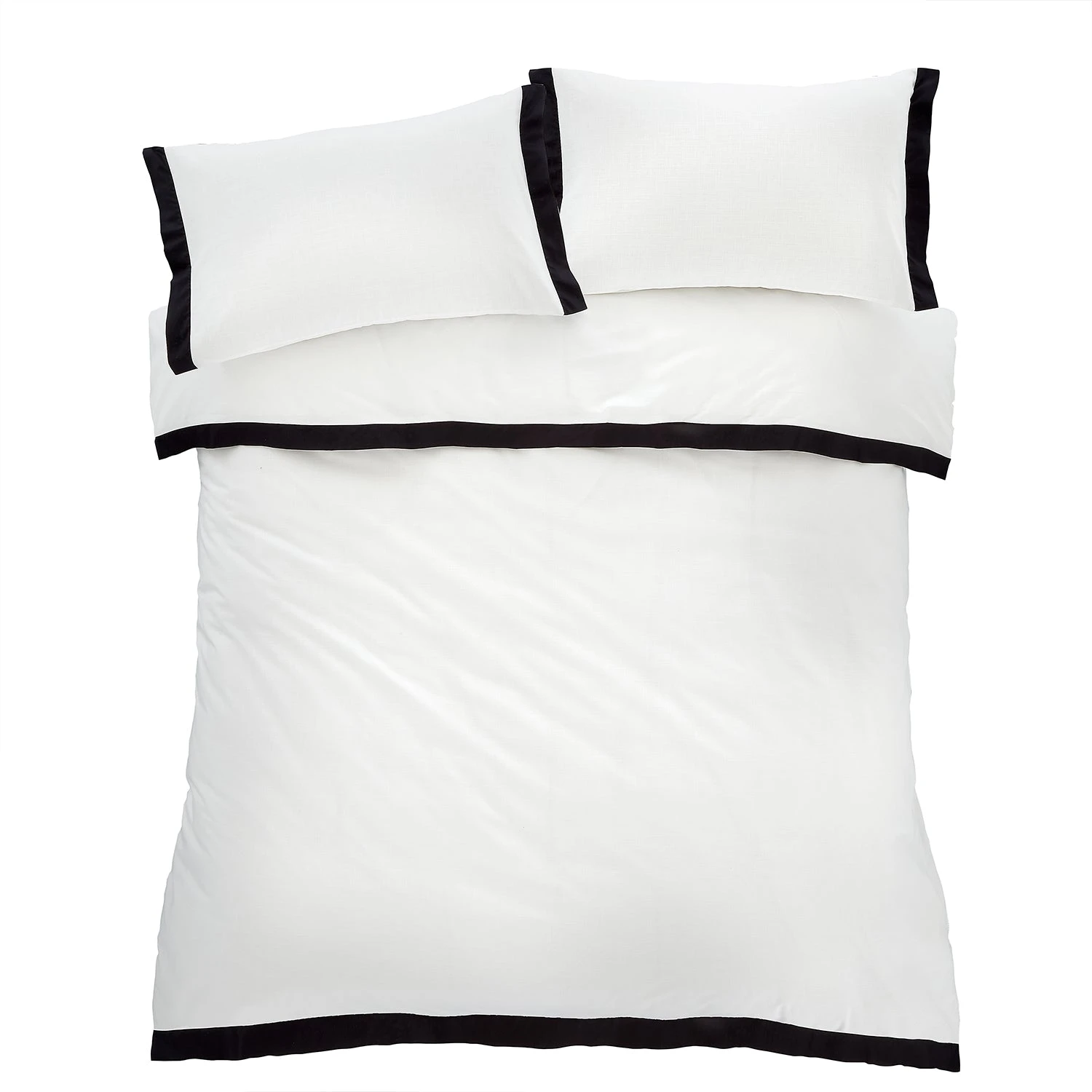 Style Sisters Ivory With Black Border Textured Cotton Duvet Set 5 Style Sisters Ivory With Black Border Textured Cotton Duvet Set - Image 5