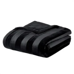 Style Sisters Black Velvet Stripe Bedspread (240cm X 260cm) -Julian Charles 57770 VELVETSTRIPEBEDSPREADIMAGE3