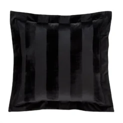 Style Sisters Black Velvet Stripe Cushion (55cm X 55cm)