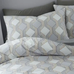 Bianca Atticus Grey Geometric Cotton Duvet Set -Julian Charles 58177 ATTICUS GEO DUVET SET IMAGE 3