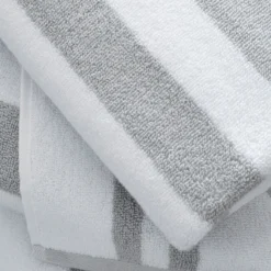 Bianca Reversible Stripe Grey Jacquard Towels -Julian Charles 58182 REVERSIBLE JACQUARD TOWELS GREY IMAGE 3
