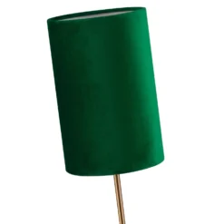 Deep Green Velvet & Dark Gold Table Lamp -Julian Charles 700761 Zoom