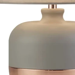 Grey & Copper Table Lamp With Grey Shade -Julian Charles 700820 Zoom