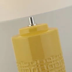 Ochre Textured Ceramic Table Lamp With White Shade -Julian Charles 701062 Zoom