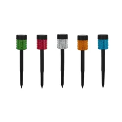 Multicolour Outdoor Solar LED Stake Lights (Set Of 5) -Julian Charles 701202 Off