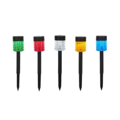 Multicolour Outdoor Solar LED Stake Lights (Set Of 5)