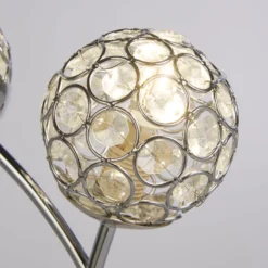 2 Light Chrome Table Lamp With Glass Bead Ball Shade -Julian Charles 701252 zoom