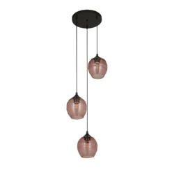 3 Light Pink Glass Pendant Ceiling Light -Julian Charles 701444 001