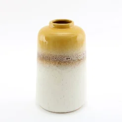 Ochre Yellow Speckled Porcelain Vase