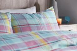 Applecross Pastel Check Brushed Cotton Duvet Set 9 Applecross Pastel Check Brushed Cotton Duvet Set -Julian Charles APPLECROSSMULTIPILLOWS01