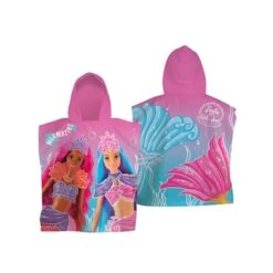 Barbie Mermazing Kids Cotton Towel Poncho -Julian Charles BARMMGTW001UK BARBIE MERMAZING PONCHO SHOT 3
