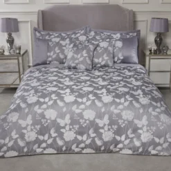 Butterfly Meadow Silver Embellished Jacquard Duvet Set -Julian Charles BMDxxSIL