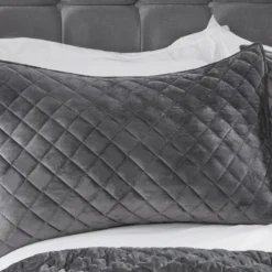 Regent Silver Quilted Soft Touch Velvet Bedspread Set -Julian Charles BREGBEDSIL3